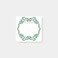 Merry Christmas Seasonal Greenery Botanical Frame Post-it Notes