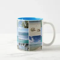 Scenic Caribbean Photo Collage Two-Tone Coffee Mug