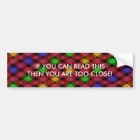 Gingham Check Multicolored Pattern Bumper Sticker