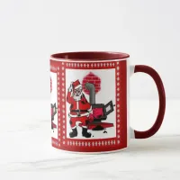 Vintage Santa Claus and a Coal Stove Burner Mug