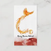 *~* Peach Orange Burgundy Red Phoenix Flames Business Card