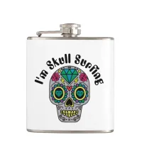 Decorated Abstract Skull Flask