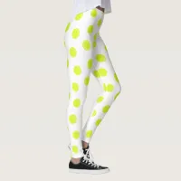 Tennis Ball Pattern on White Leggings