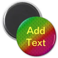 Floral Green Red Rainbow Gradient Diagonal Blend Magnet