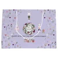 Spring Eggs Bunny Wildflowers Personalized Easter Large Gift Bag