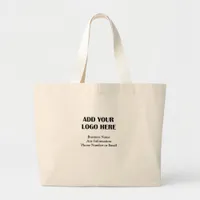 Business Logo Information Customer Appreciation Large Tote Bag