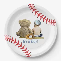 It's a Boy, Baseball Themed Boy's Baby Shower Paper Plates