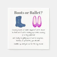 Boy or Girl Cowboy Boots Balet Gender Reveal Napkins