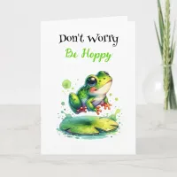 Don't Worry, Be Hoppy | Frog Pun Friendship Card