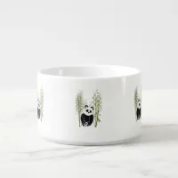 Cute Panda Sitting in Bamboo Bowl
