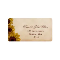 Rustic Sunflower Wedding Label