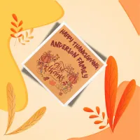 Happy Thanksgiving Monogrammed Name | Paper Dinner Napkins