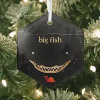 Big Dark Shark Glass Ornament