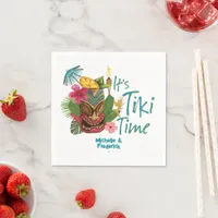 Tiki Time Luau Summer Beach Wedding Napkins