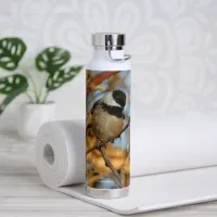 Cute Hopeful Black-Capped Chickadee Songbird Water Bottle