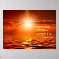 Inspirational Sunset Orange Golden Sky Sea Gold SM Poster