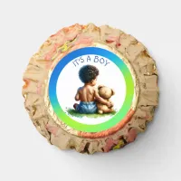 African-American Baby Boy with Teddy Baby Shower Reese's Peanut Butter Cups