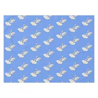 Swans on Water Pattern Birds Cornflower Blue Tablecloth