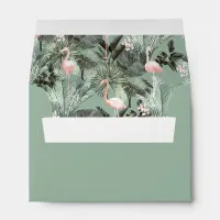 Flamingo Orchid Tropical Pattern Sage ID868 Envelope