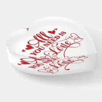 All You Need Is Love Typography Paperweight