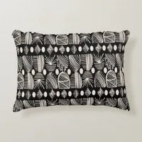 Caribbean Tribal Mudcloth: Black and White Accent Pillow