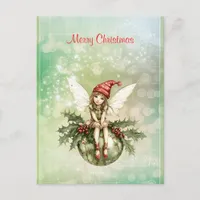 Cute Christmas Fairy on an Ornament Postcard