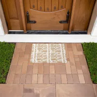 Caribbean Tribal Mudcloth: White, Gold Doormat