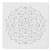 Grayscale Adult Coloring Mandala DIY Canvas