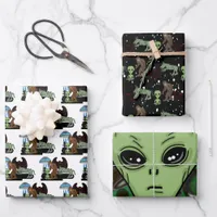 Cryptozoology Cryptids Big Foot Alien Mothman  Wrapping Paper Sheets