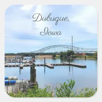 Dubuque, Iowa Bride over the Mississippi River  Square Sticker