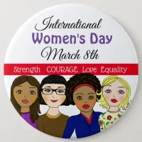 International Women's Day March 8th Button