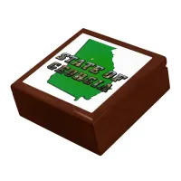 State of Georgia Map and Picture Text Keepsake Box