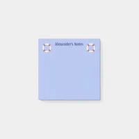 Navy Blue Nautical Lifesaver Monogram Post-it Notes