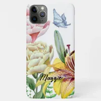 Beautiful Watercolor Floral w/Butterfly iPhone 11 Pro Max Case