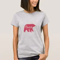 Pink Mama Bear Gift For Mothers Day T-Shirt