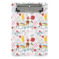 Cute Whimsical Girl Power Doodle Retro Mini Clipboard