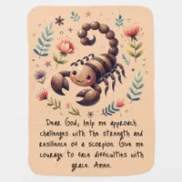 Kids Christian Prayer Woodland Scorpion on Peach | Baby Blanket