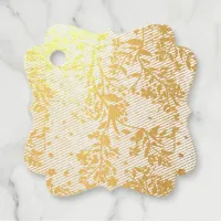 Japanese Cherry Blossoms in Gold Thank You Couple Foil Favor Tags