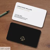 Black and Gold Scales of Justice Business Card