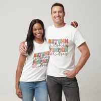 Retro Autumn Wishes Pumpkin Kisses - Fall T-Shirt