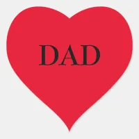 Red Heart Sticker saying DAD