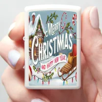 Gleeful Wishes: A Festive Merry Christmas  Zippo Lighter