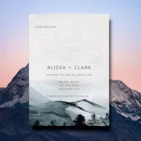 Elegant Watercolor Landscape Adventure Wedding Foi Foil Invitation