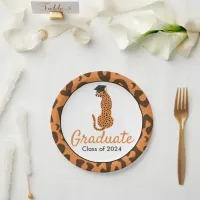 Graduation Leopard Paper Plate