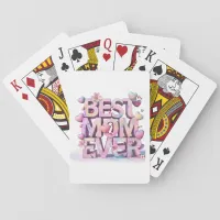 *~ BEST MOM EVER Mother Day Hearts Flowers AP72 Poker Cards