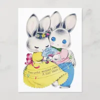 Retro Easter Rabbits Postcard