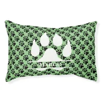 Dog Paws Minimal Modern Sage Name  Pet Bed