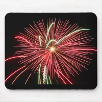 Red Fireworks Mouse Pad