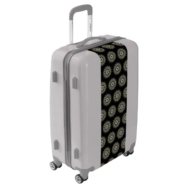 White geometric lace Mandala Luggage