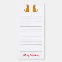 Christmas List Cats in Candy Cane Hats Cute Magnetic Notepad